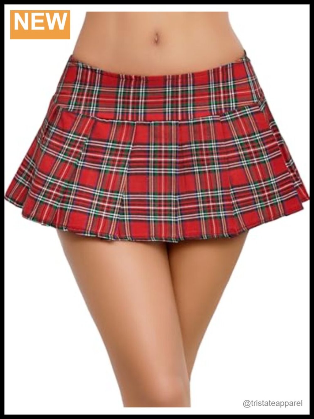 Pleated Mini Skirt Low Rise Plaid Schoolgirl Costume